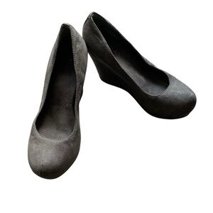 ALDO Women's Wedge Shoes Suede y2k 2000s Vintage Gray Size 8